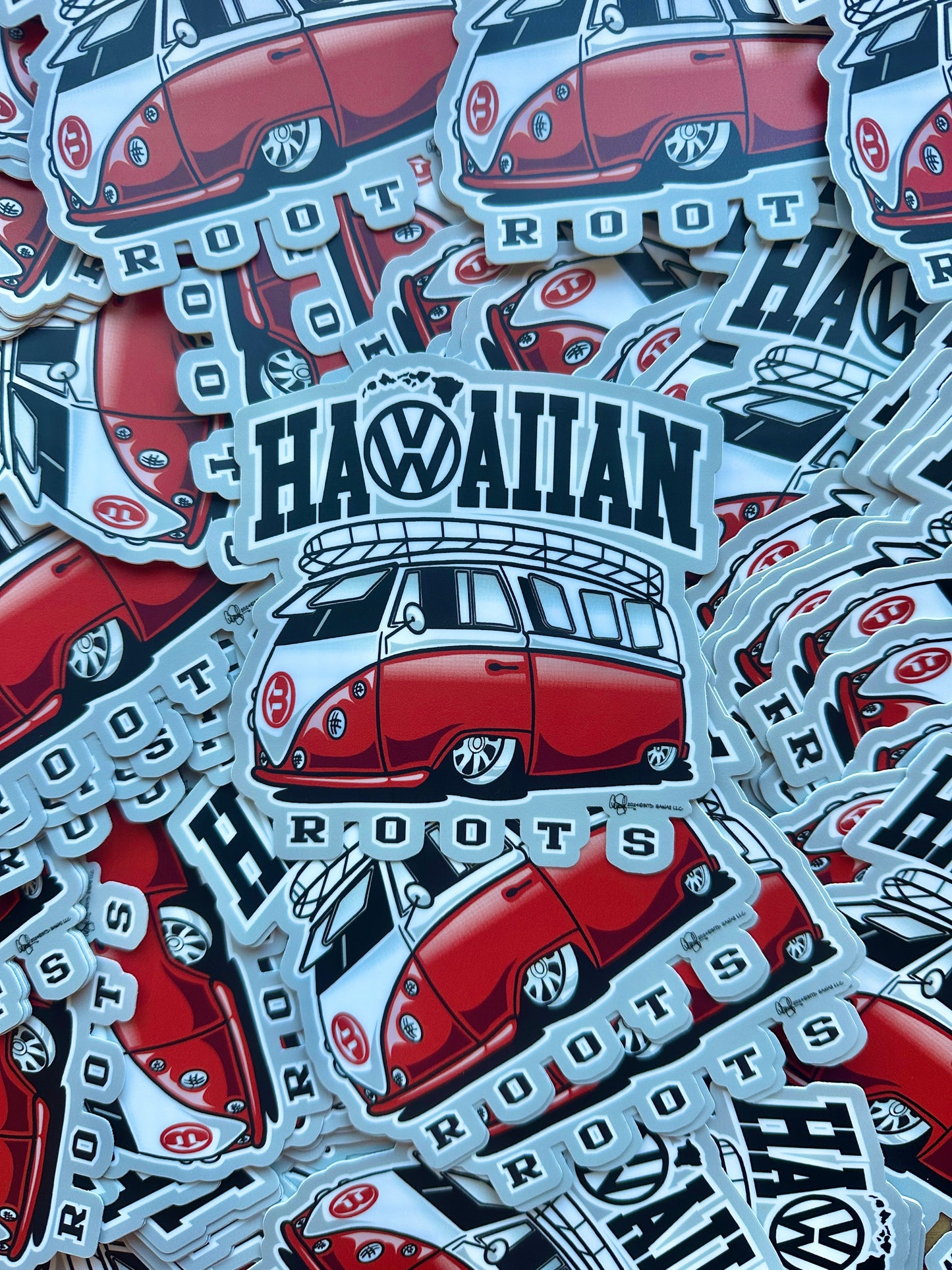 Hawaiian Roots VW Bus Sticker
