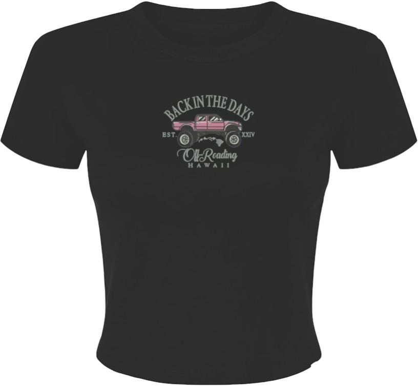 Tacoma Off-Road *EMBROIDERED Women's Micro Rib Baby Tee (Black)