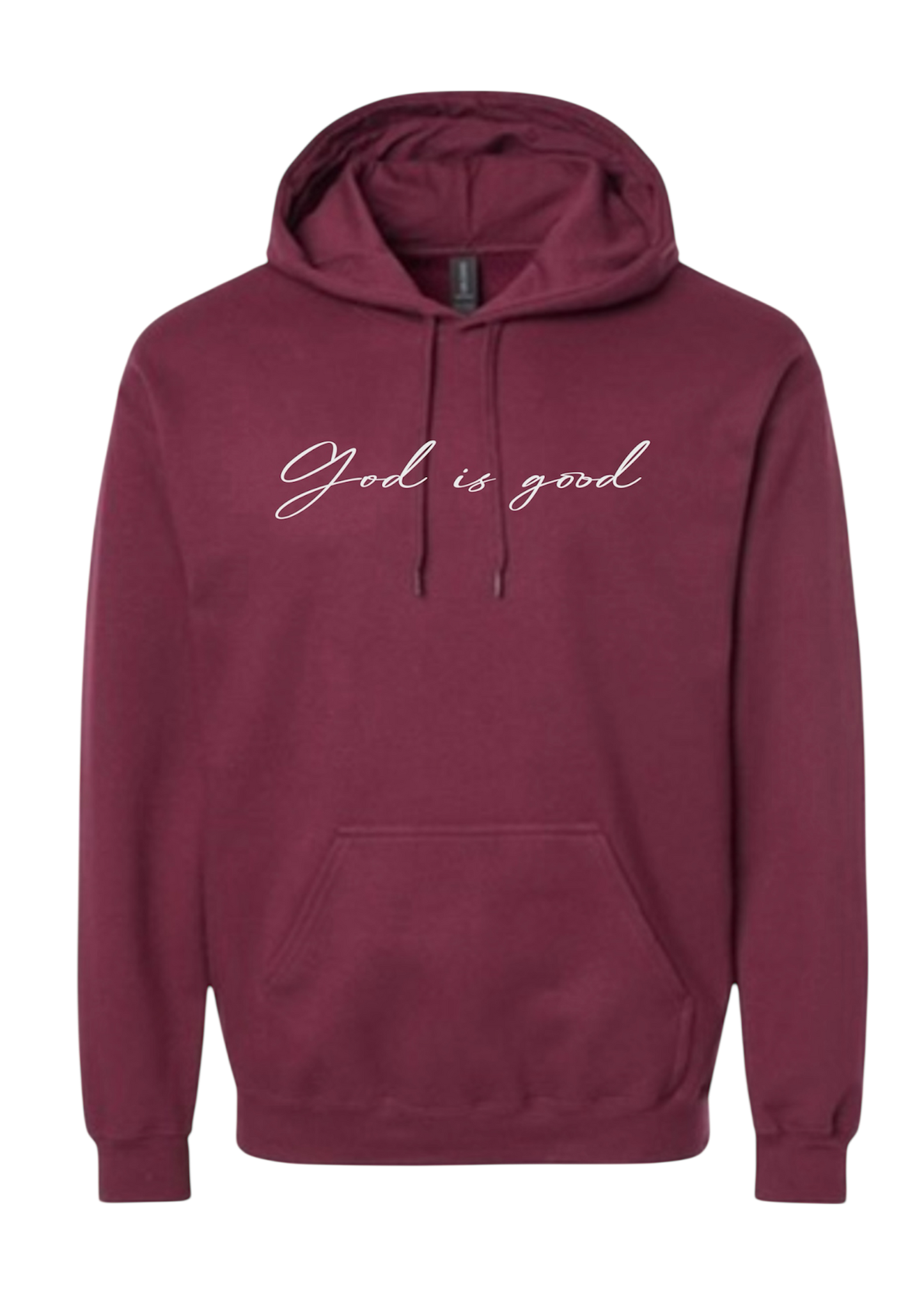 God is Good Premium Midweight hoodie PUFF Ink Logo (Brandy wine)