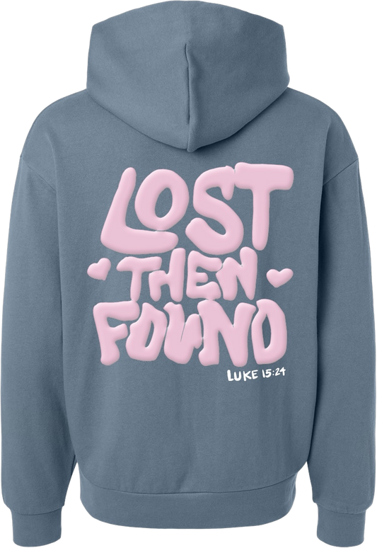 LOST THEN FOUND Premium Midweight hoodie PUFF paint logo (Blue Magic)