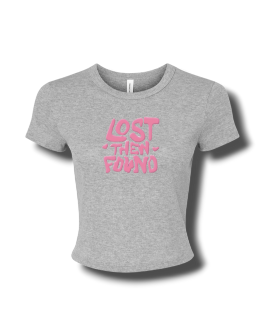 LOST THEN FOUND Micro Rib Baby Tee (Heather Gray)