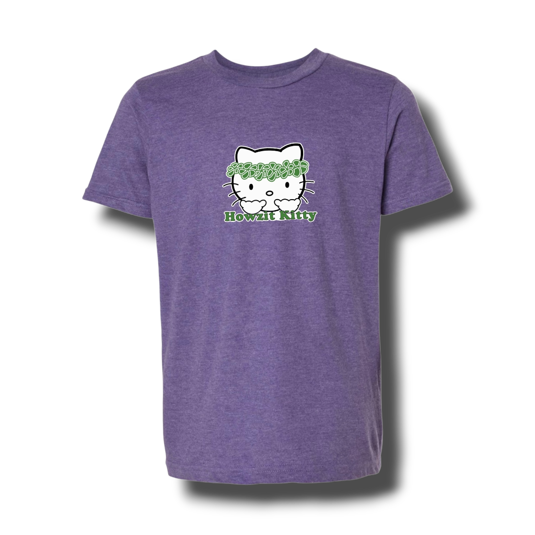 Howzit Kitty Keiki Tshirt (Heather Purple)