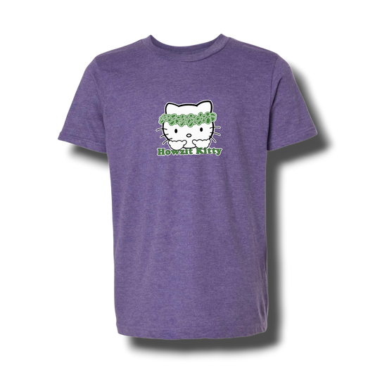 Howzit Kitty Keiki Tshirt (Heather Purple)