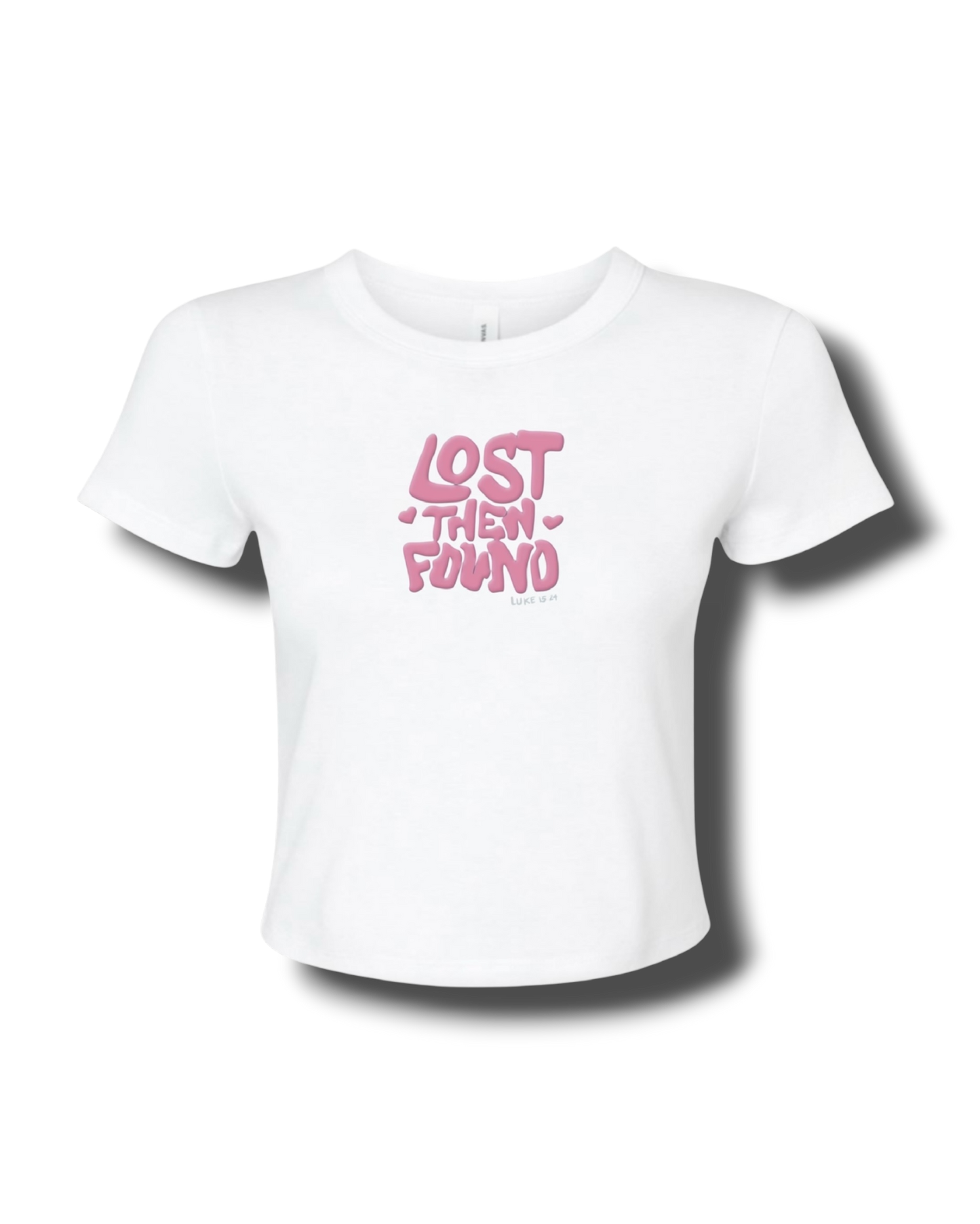 LOST THEN FOUND Baby Tee (White)