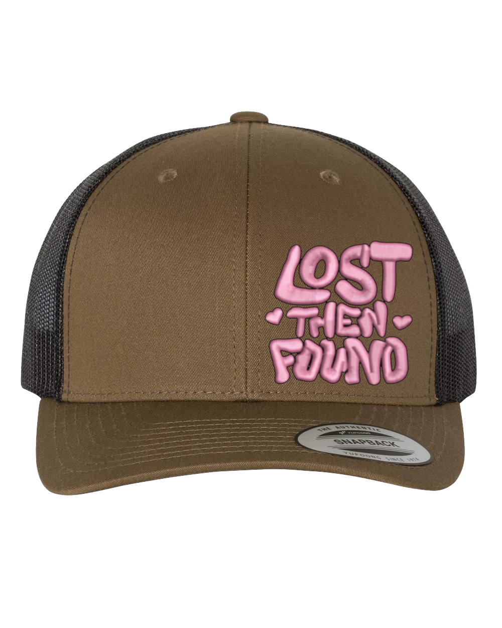 Retro Trucker hat with Embroidered Logo (Coyote Brown / Black)