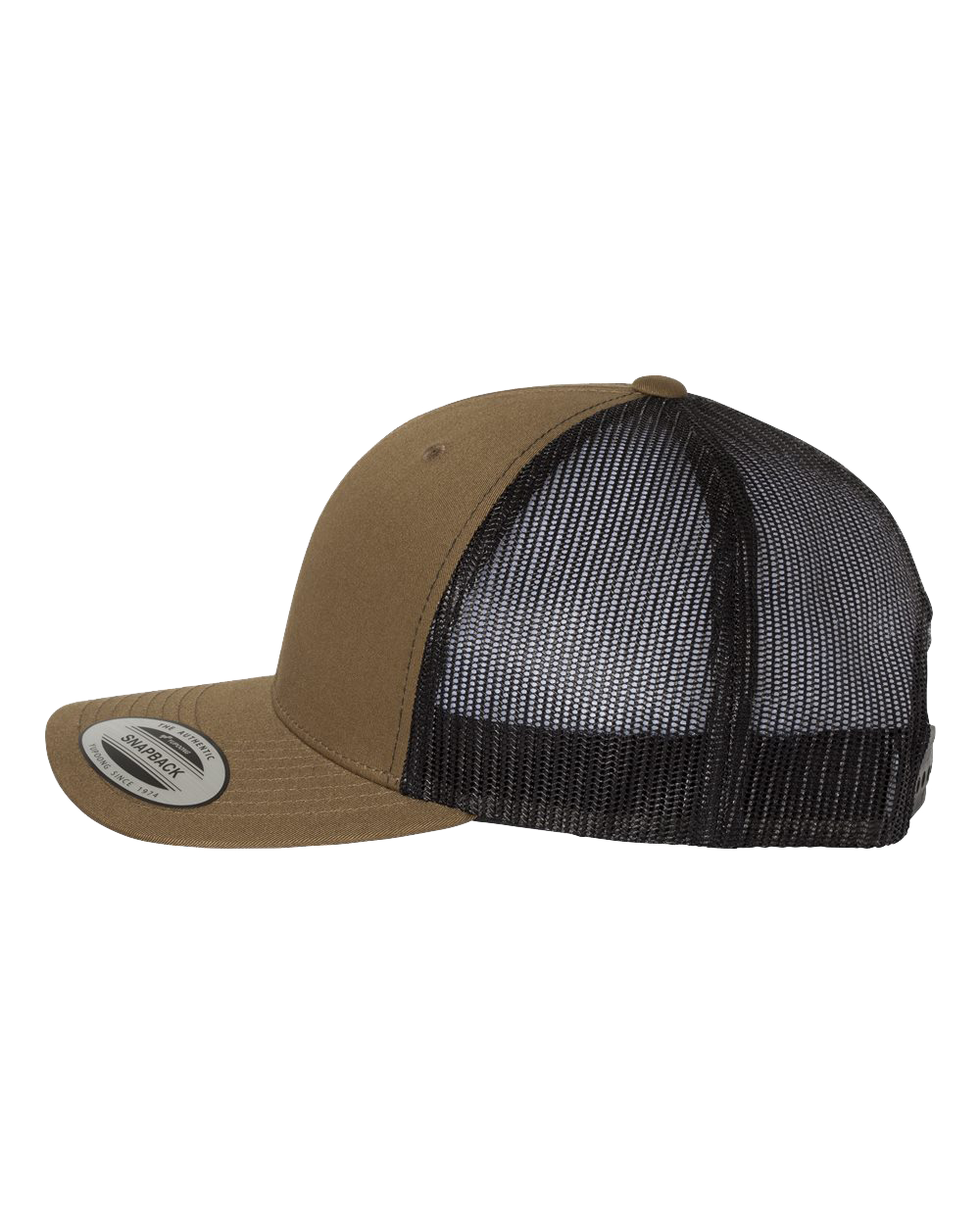 Retro Trucker hat with Embroidered Logo (Coyote Brown / Black)