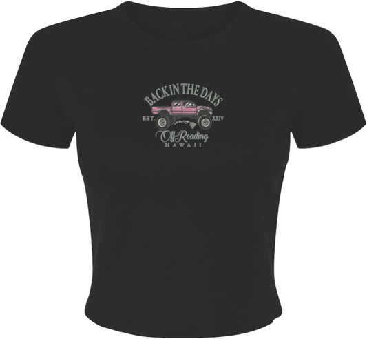Tacoma Off-Road *EMBROIDERED Women's Micro Rib Baby Tee (Black)