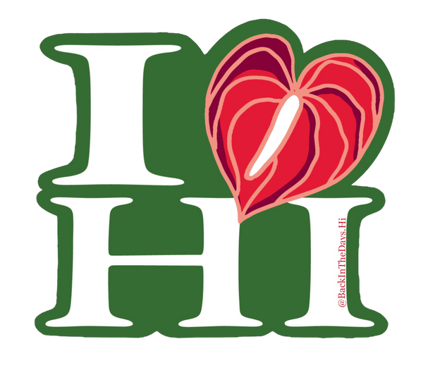 I❤️HI sticker (Green/White)
