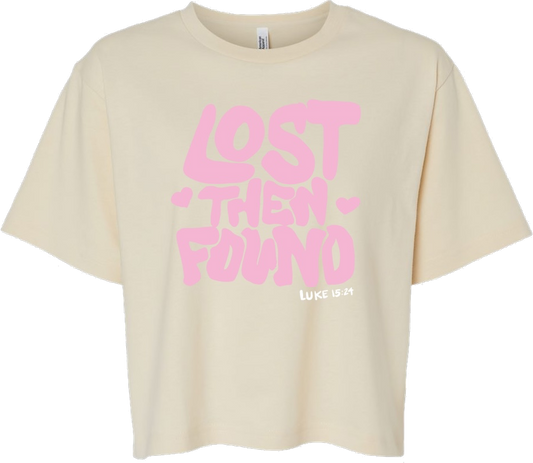 LOST THEN FOUND Jersey boxy Tee PUFF paint logo (Creme)
