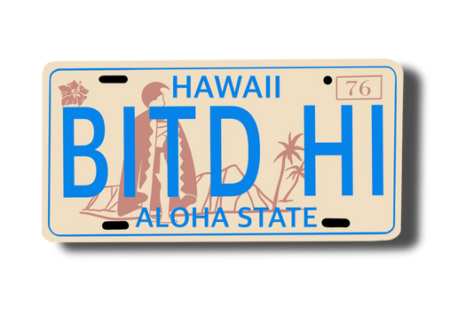 70's Hawaii License Plate Sticker