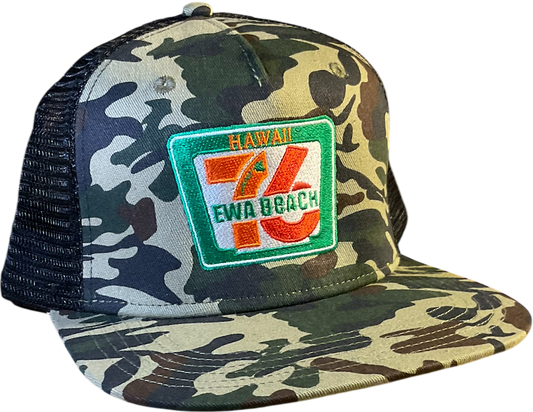 7-11 Ewa Beach Flat Bill snapback Embroidered Logo (Camo/Black)