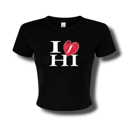 I❤️HI Women’s Baby tee (Black)